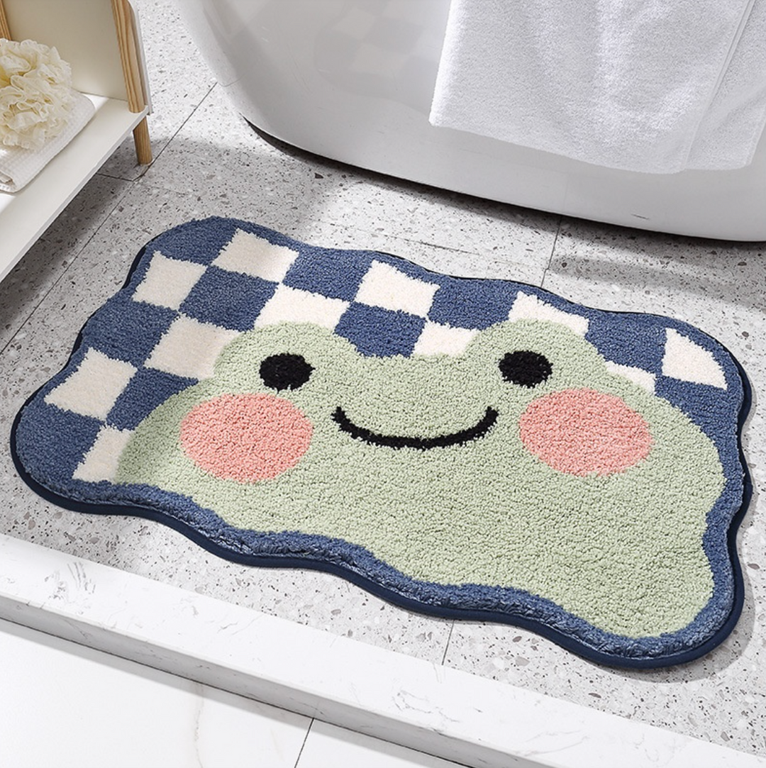 Adorable Happy Frog Bath Mat