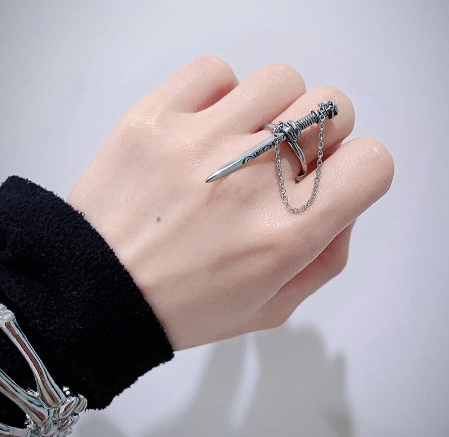 Stainless Steel Goth Sword Ring