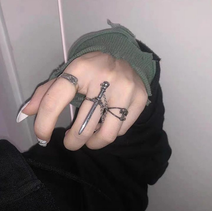 Stainless Steel Goth Sword Ring