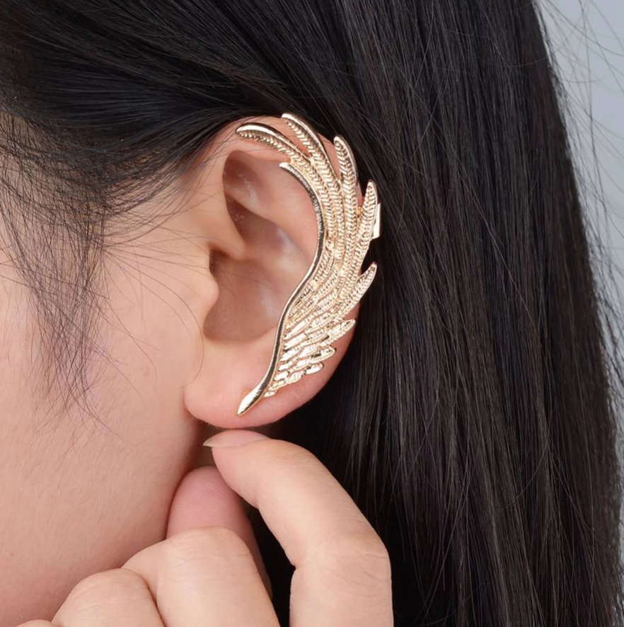 Gold Angel Wings Ear cuffs Without Perforation