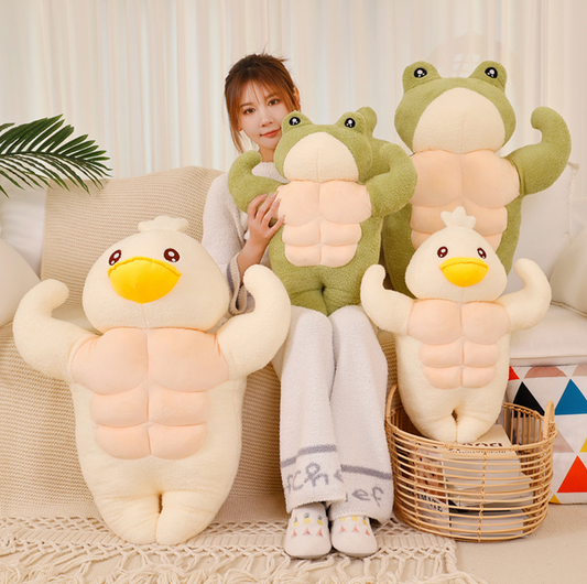 Buff Funny Frog and Duck Plushies