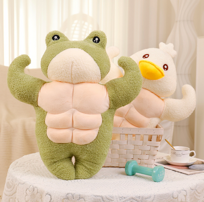 Buff Funny Frog and Duck Plushies