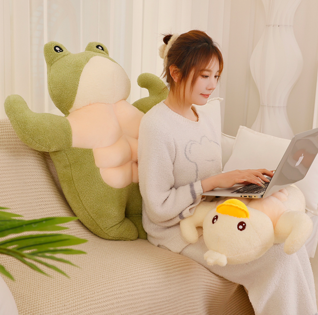 Buff Funny Frog and Duck Plushies