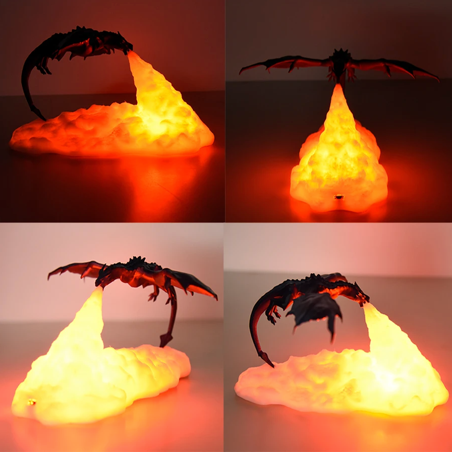 3D LED Realistic Dragon Lamp Night Light