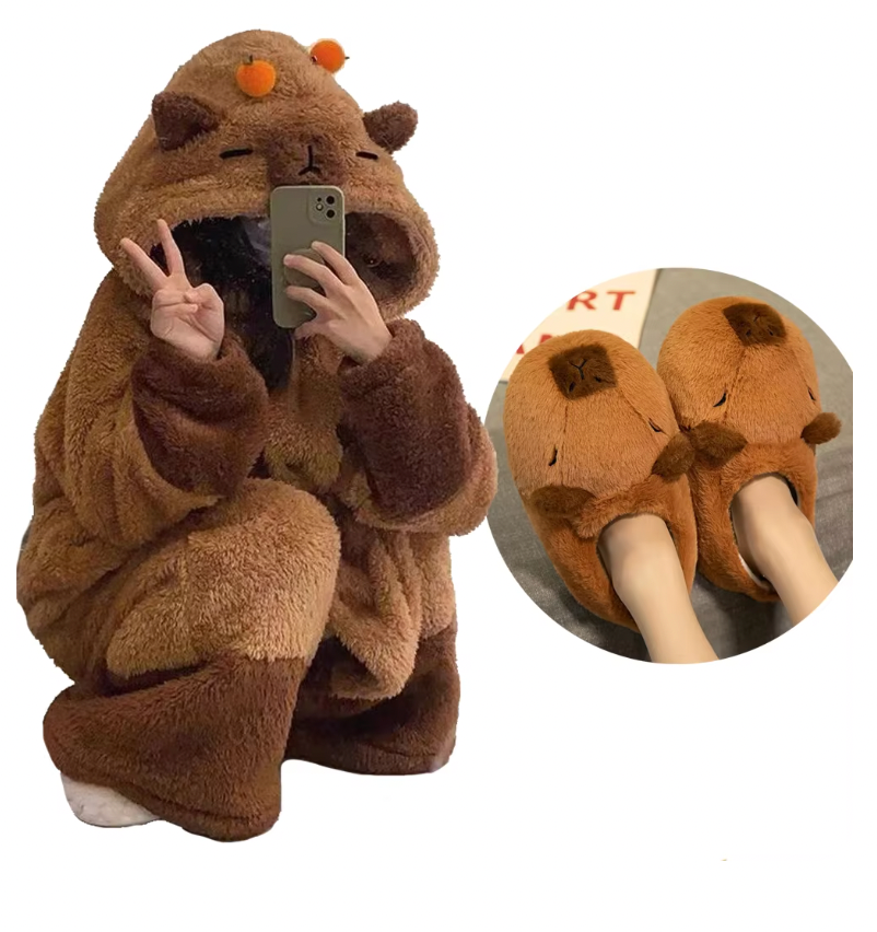 Capybara Robe and Slippers Pajamas - FREE SLIPPERS DURING PRE-BLACK FRIDAY SALE