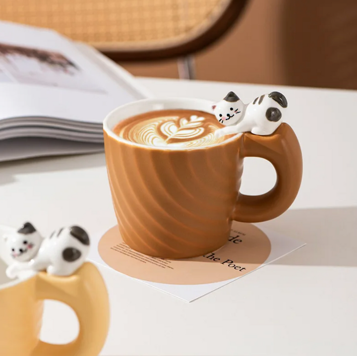 Handcrafted Ceramic Cat Mug 3 Styles