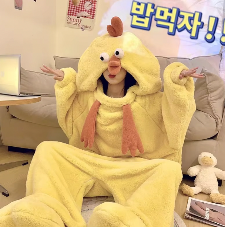 Chicken Robe and Slippers Pajamas