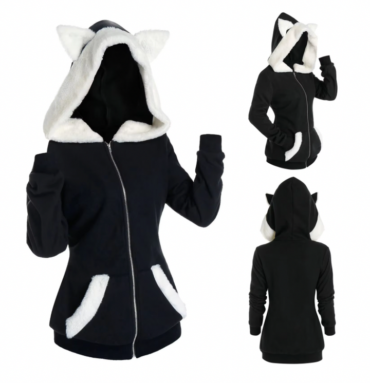 COZY CAT EARS WARM Jacket COAT WITH POCKETS