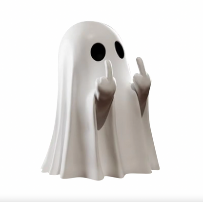 Funny Ghost with Middle Finger Figurine Halloween decor