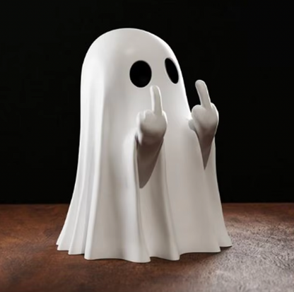 Funny Ghost with Middle Finger Figurine Halloween decor