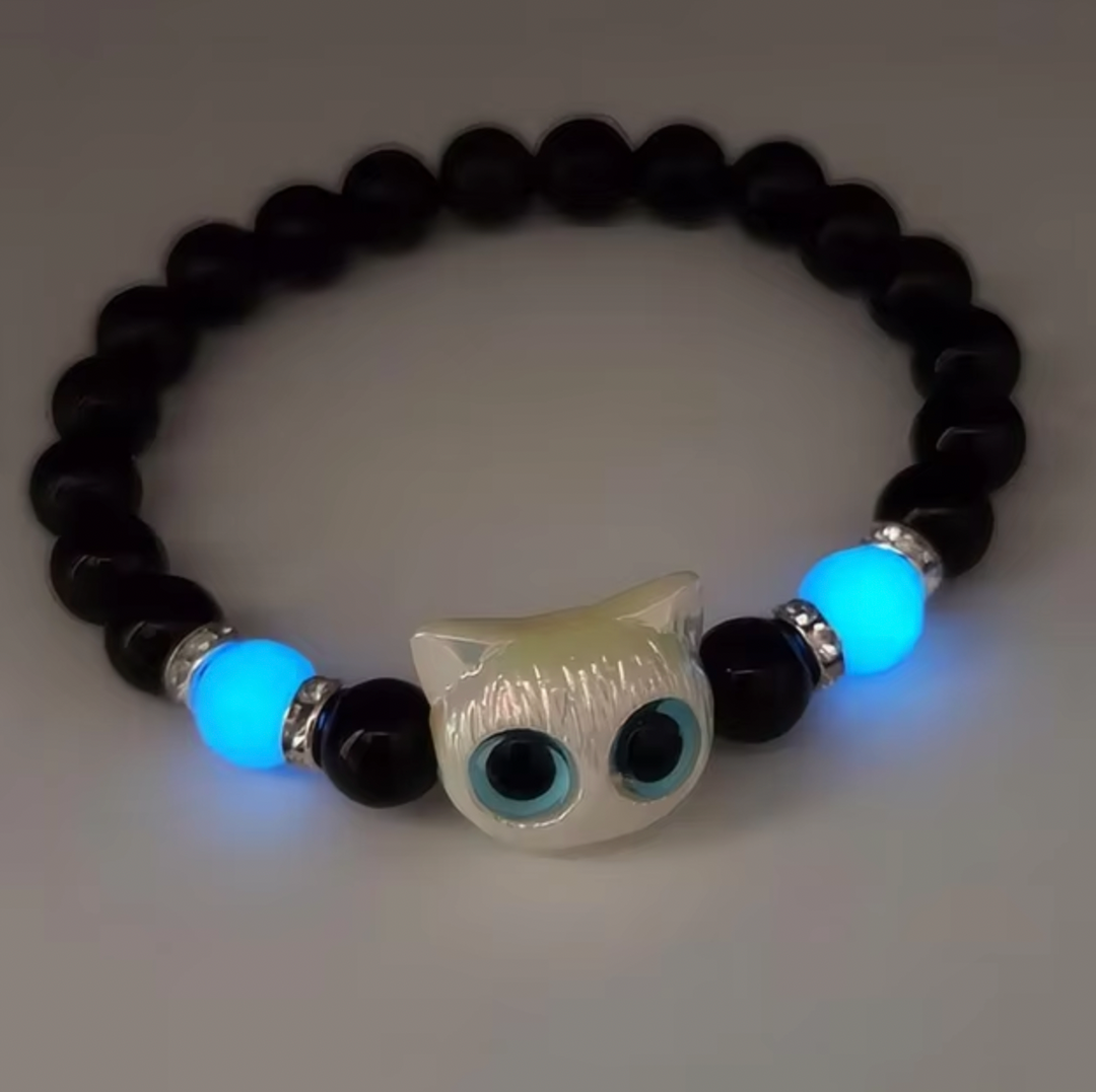 Luminous Big Eye Cat Friendship Bracelet