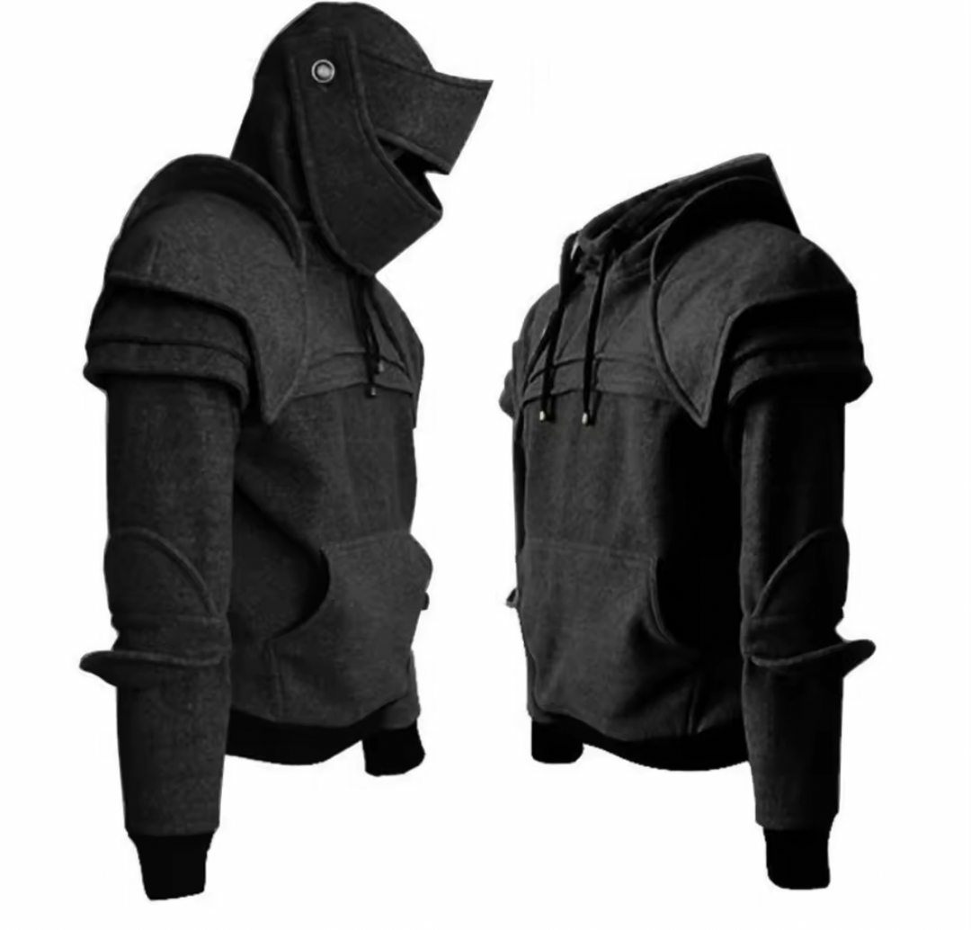 Medieval Cosplay Warrior Mask Men knight Hoodie