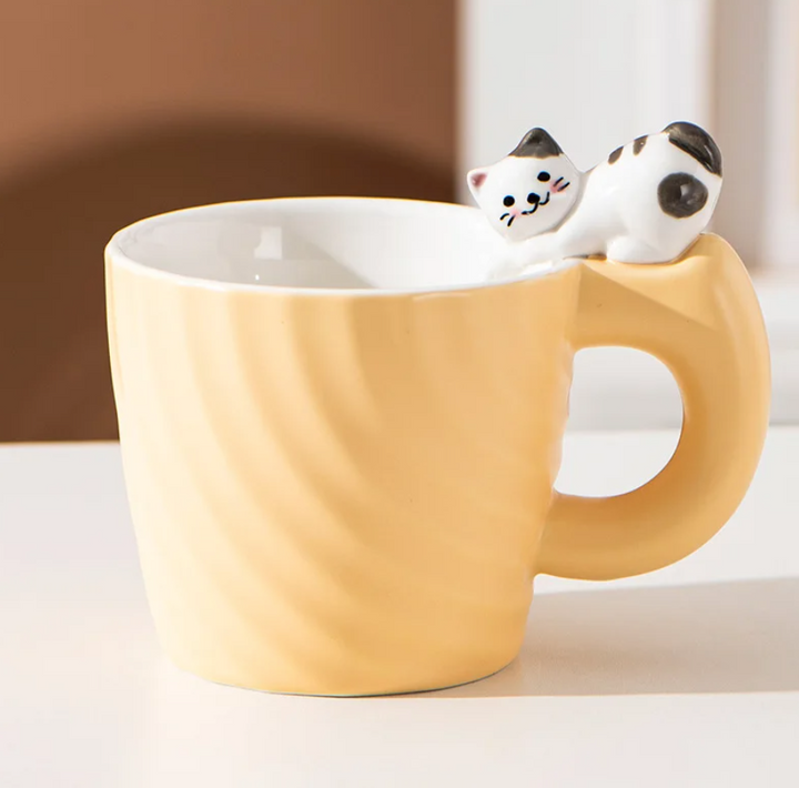 Handcrafted Ceramic Cat Mug 3 Styles