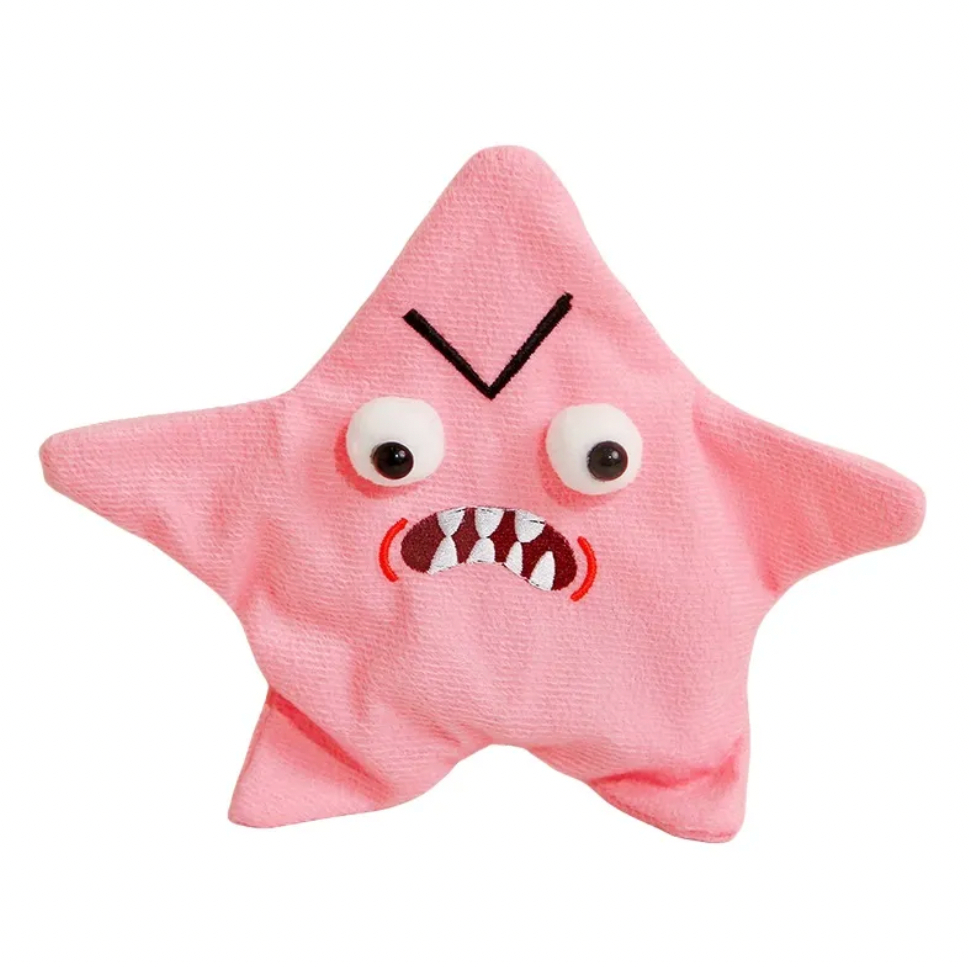 Funny Angry Moving Star Plush Keychain Toy