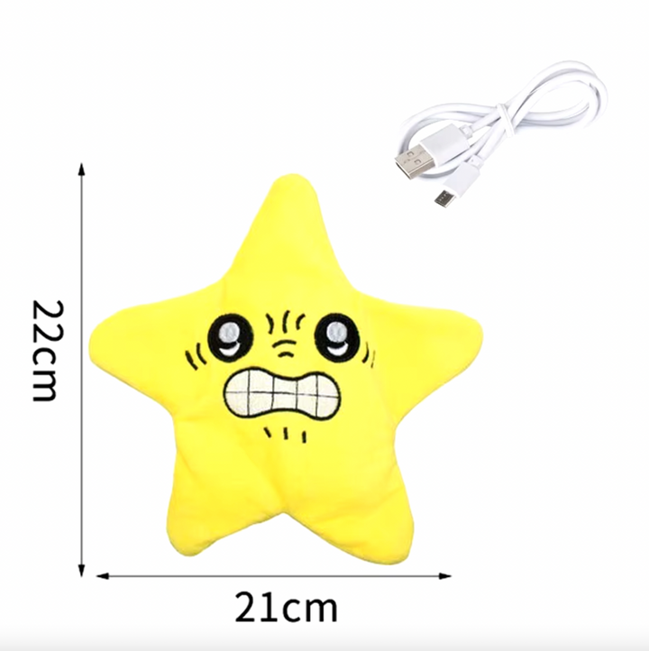 Funny Angry Moving Star Plush Keychain Toy