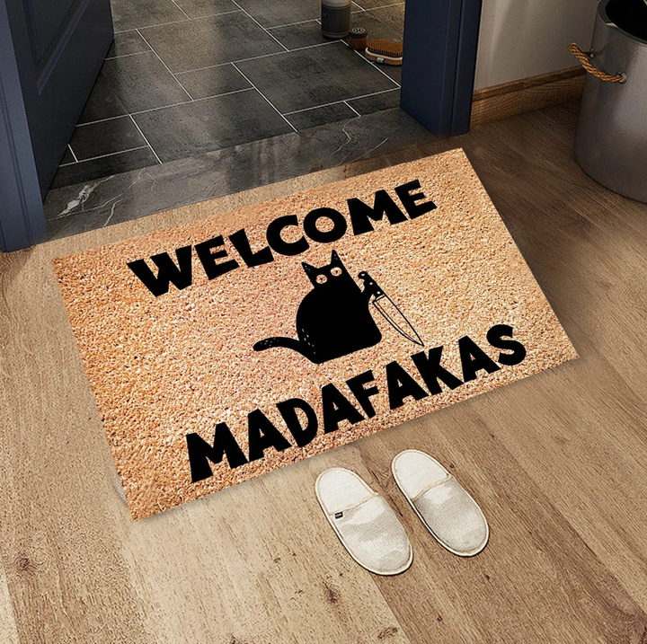 Welcome madafakas funny door mat