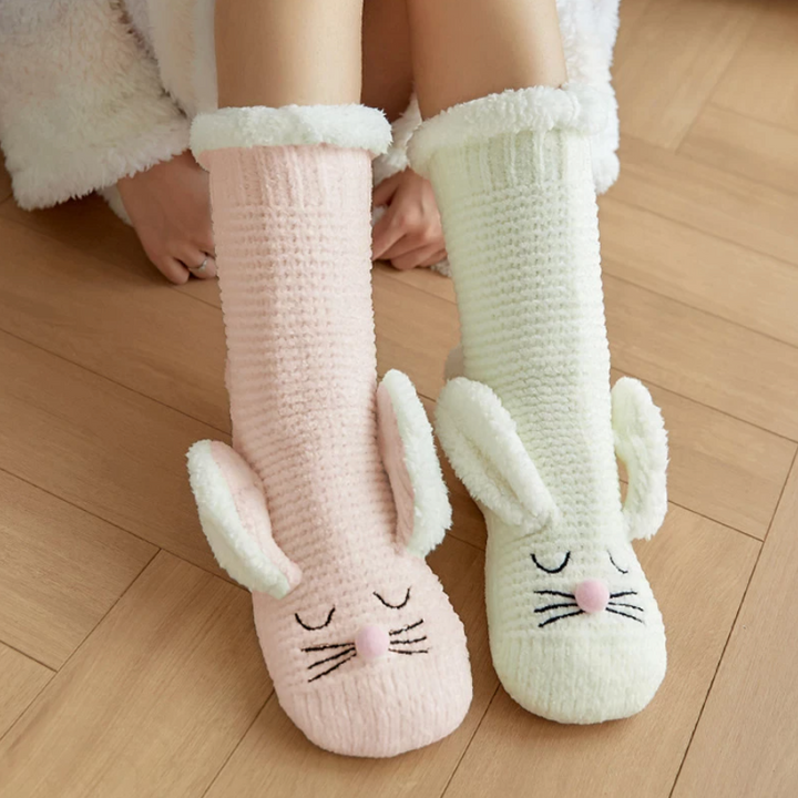 Soft Bunny Embroidery Fluffy Socks