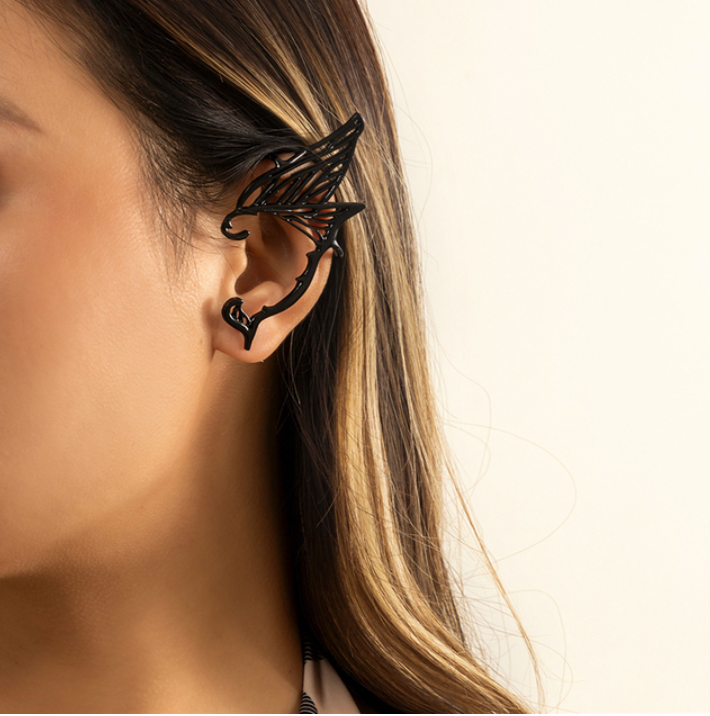 Dragon Black, Gold & Silver Ear cuffs Without Perforation