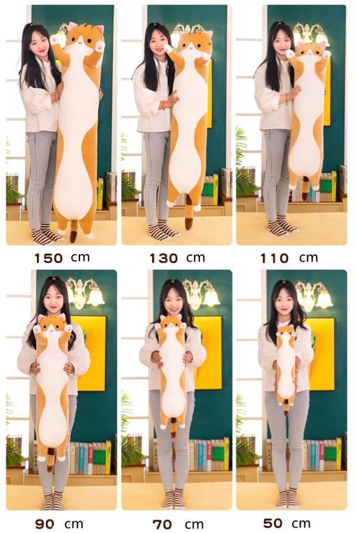 KAWAII CUTE CAT LONG PLUSH PILLOW