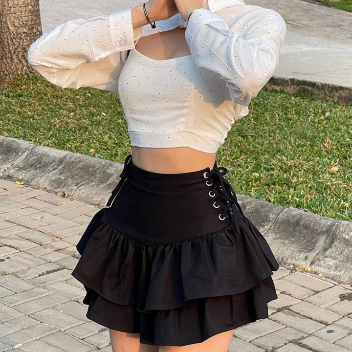 Black High Waist Mini Skirt