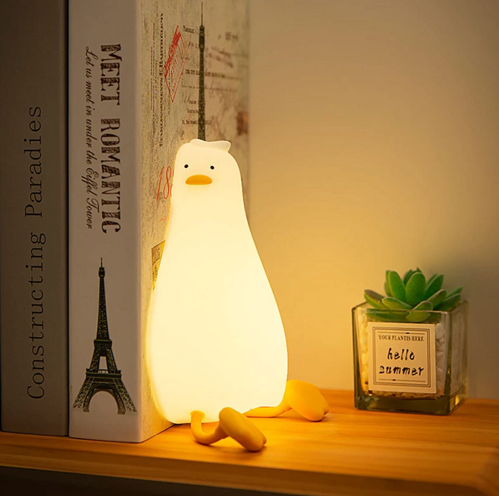 Lying Flat Duck Night Light, LED Squishy Duck Lamp