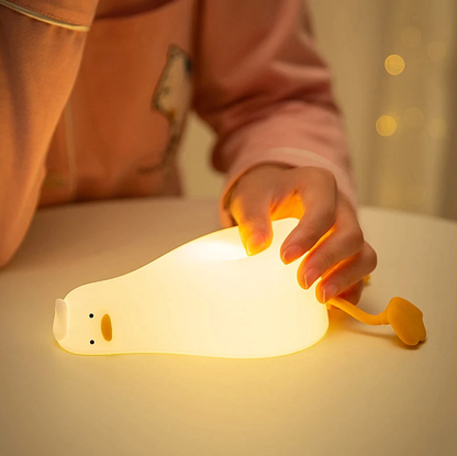 Lying Flat Duck Night Light, LED Squishy Duck Lamp