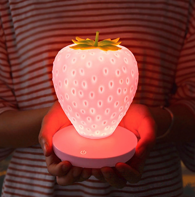 Cute Silicone Strawberry Lamp, Strawberry Night Light