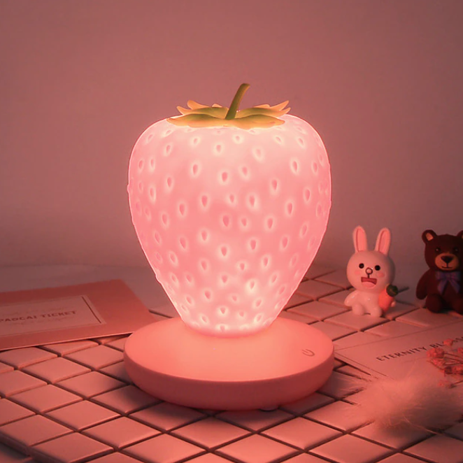 Cute Silicone Strawberry Lamp, Strawberry Night Light