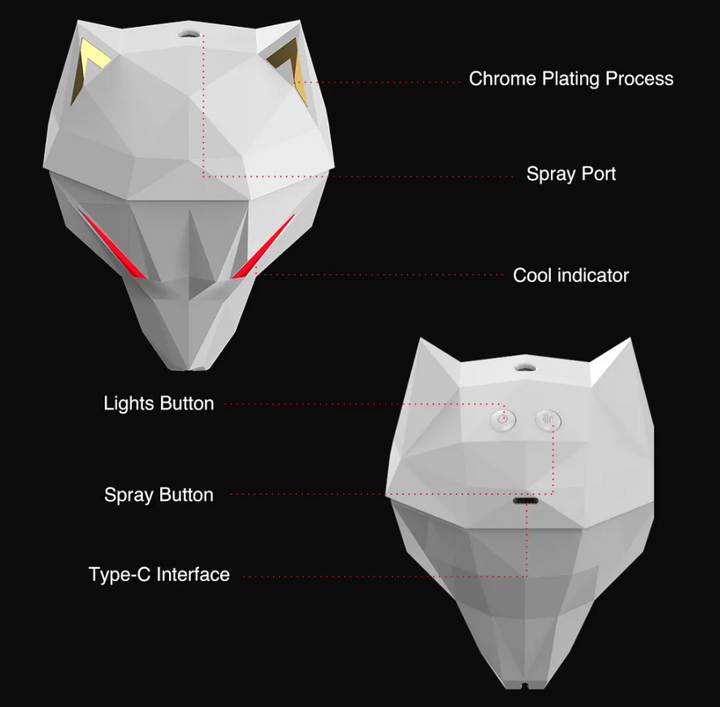 Modern Minimalistic Wolf Head Humidifier