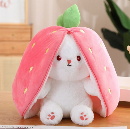 Reversible Carrot Strawberry Bunny Plushies