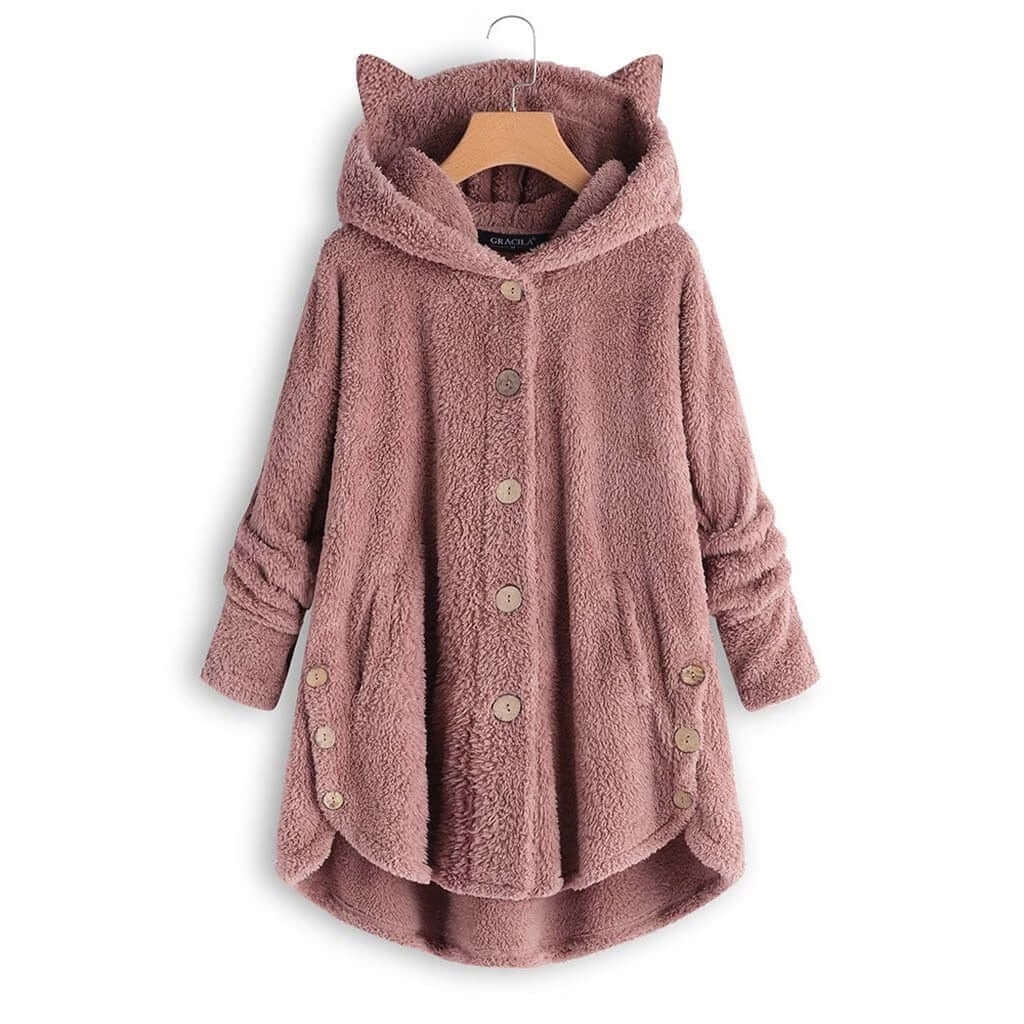 10 Different Colors COZY CAT EARS WARM TEDDY COAT WITH POCKETS