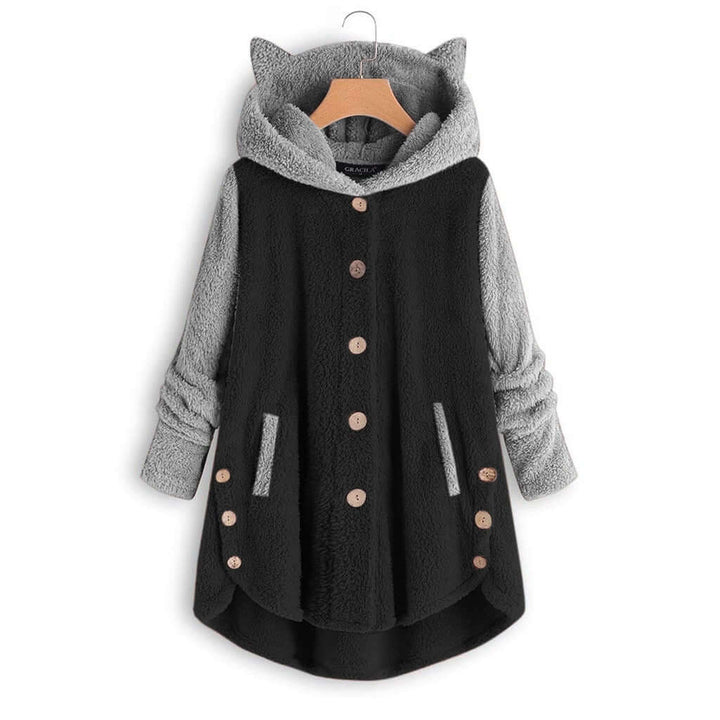 5 Styles Two Colors Cozy Cat Ears Warm Teddy Coat With Pockets