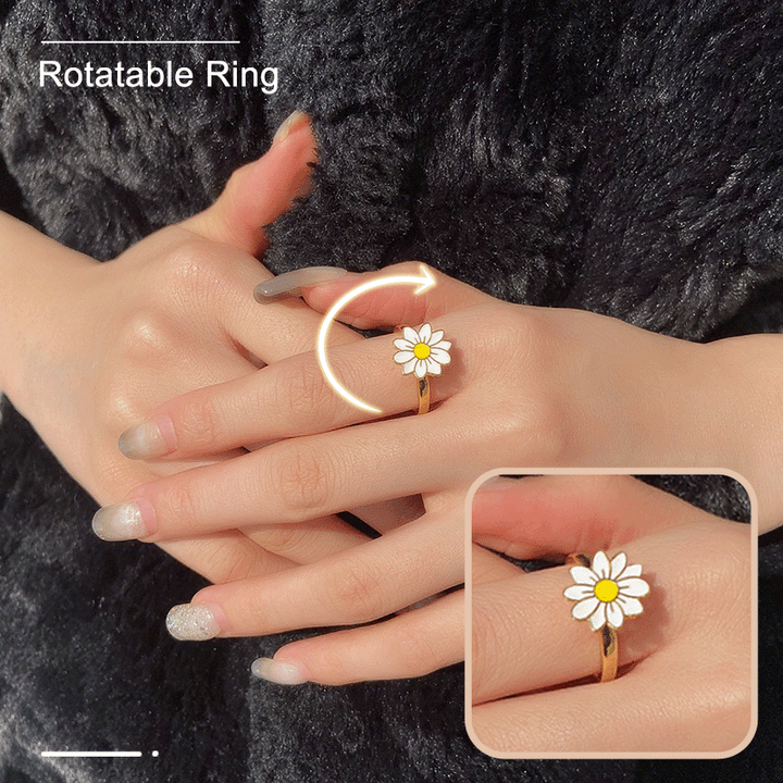Daisy Flower Adjustable Ring for Women Anxiety Ring