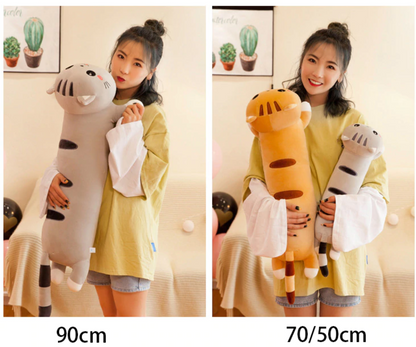 KAWAII CUTE CAT LONG PLUSH PILLOW - 2 colors available