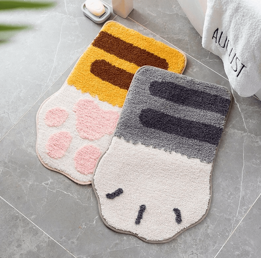 2 Different Colors little CAT paw BATH MAT