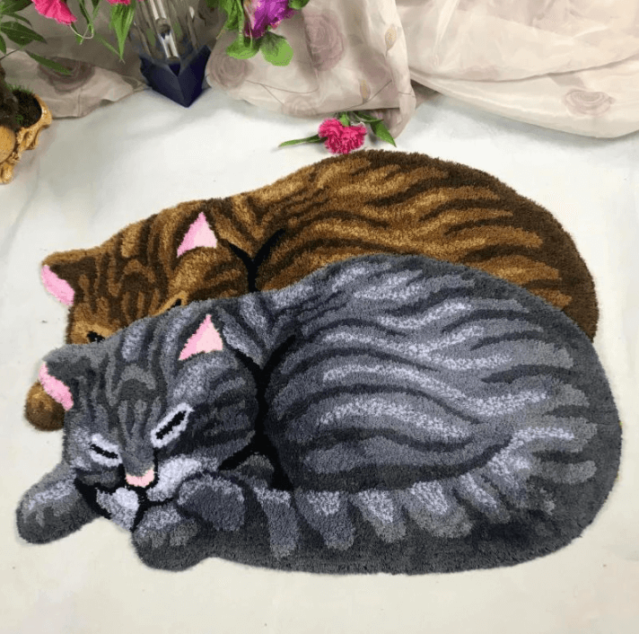 2 Different Colors Cozy Cats BATH MAT