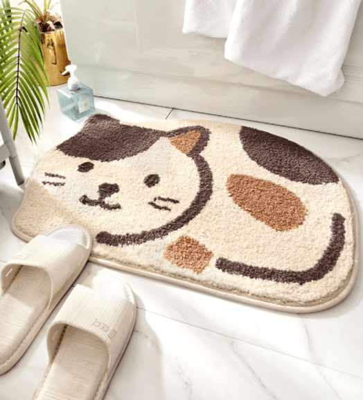 2 Colors Happy Cat Rug Bath Mat