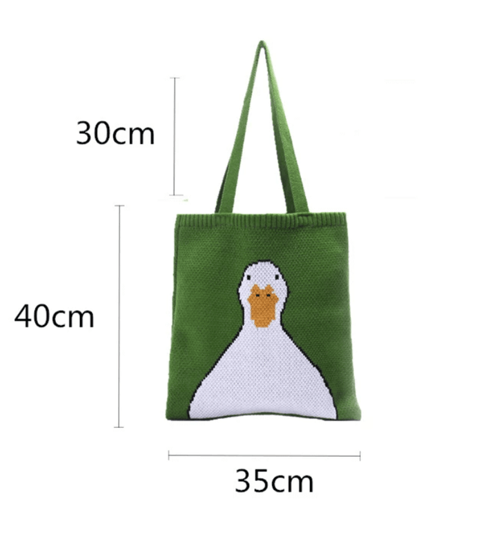 3 different styles knit bags, Shoulder tote duck & cat knit bags