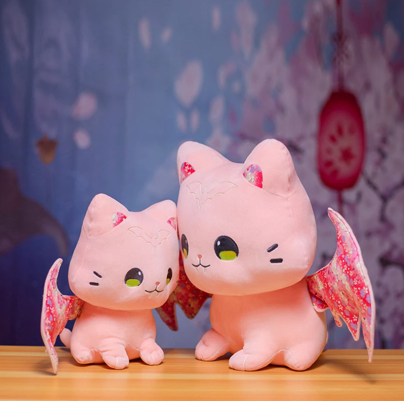 Kawaii Sakura Cats with Wings Plushies