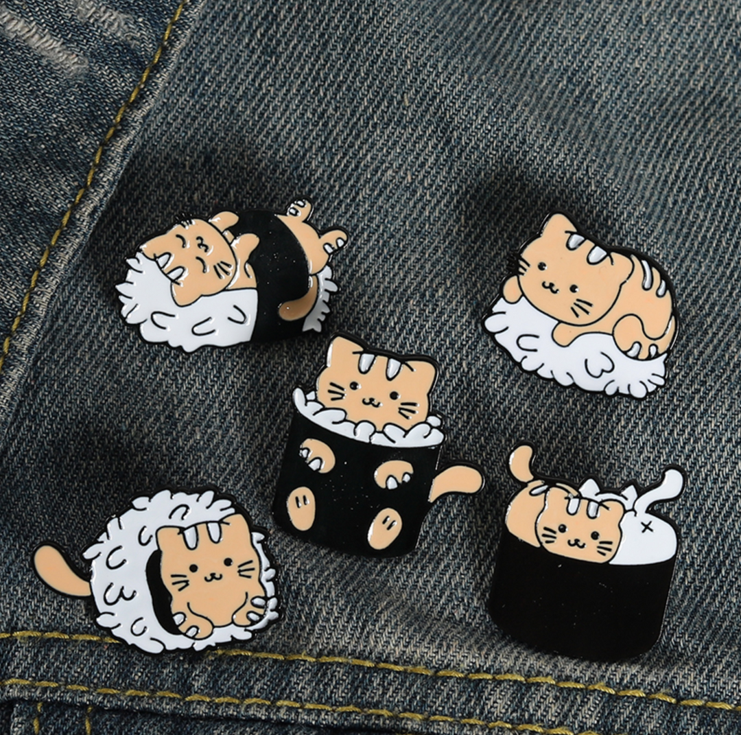 Sushi Cat Lovers 5 Set Pins