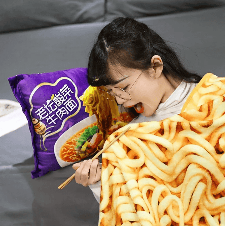 2-in-1 Ramen Throw Pillow and Blanket