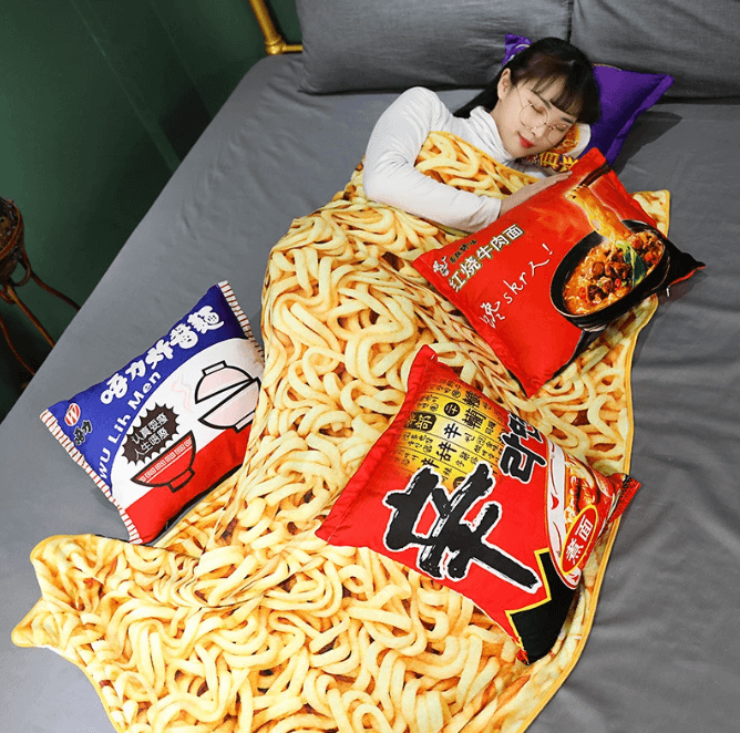 2-in-1 Ramen Throw Pillow and Blanket